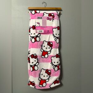 Hello Kitty Pink Striped Throw Blanket